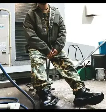 woodblock 나일론 자켓 프린트 안감