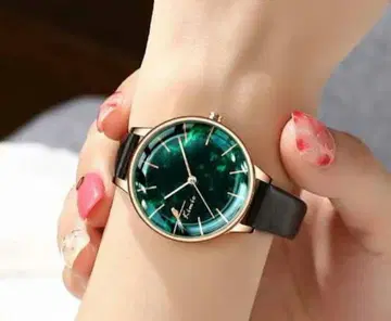 아로마 플랫 AromaFlat Kimio 그린 작은 새 손목시계