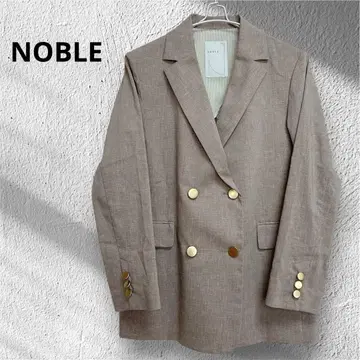 새상품급 NOBLE 노블 린넨 골드 버튼 더블 테일러드 자켓