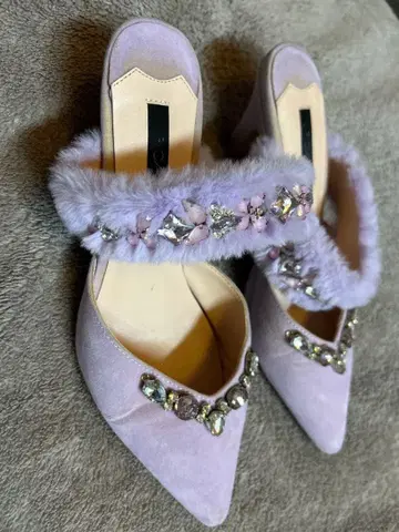 Lilly brown/candy stock 퍼플 뮬