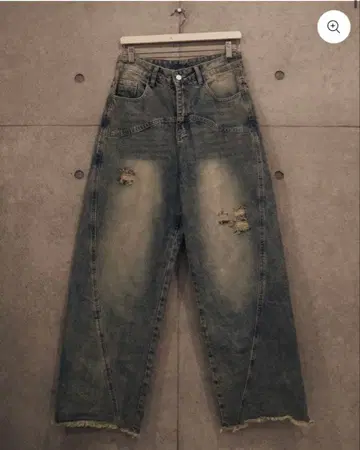 라인 디자인 워시 와이드 데님 팬츠 KA0099