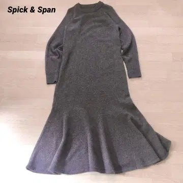최근 스픽앤스팬 플레어헴 원피스 니트 원피스 양모