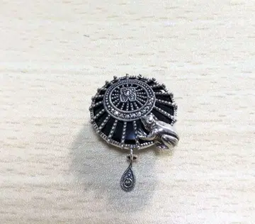 록잔 SV 오닉스 개구리 브로치 펜던트 탑 SV925