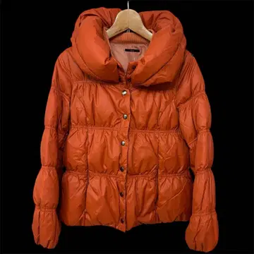 오렌지 다운 자켓 아우터 | 하이넥 | 여성용 겨울