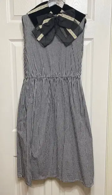 Lintu Laulu 깅엄 체크 슬리브리스 원피스 프리 사이즈