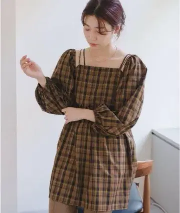 kastane 체크 미니 원피스