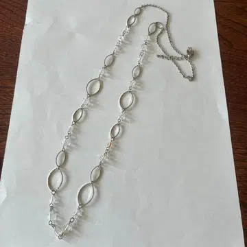 실버 오벌 링크 크리스탈 목걸이 엘레강트한 오벌 링크 목걸이