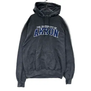 Champion 칼리지 로고 풀오버 후드티 다크 그레이 XL