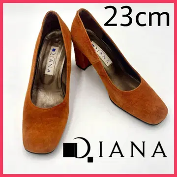 DIANA 펌프스 힐 카멜 스웨이드 웨지솔 스퀘어토