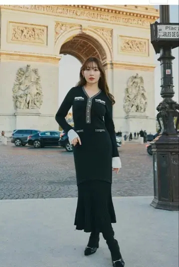 Herlipto Isaline 롱 니트 드레스