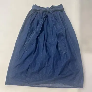 LINKABLE 데님 리본 포함 롱 스커트