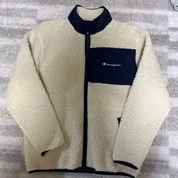Champion 플리스 자켓 크림/네이비