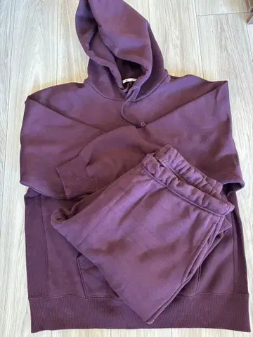 GU 후드티 셋업 와인 XL