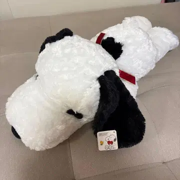 스누피 BIG 누워있는 봉제 인형 빨간색 리본 BIG