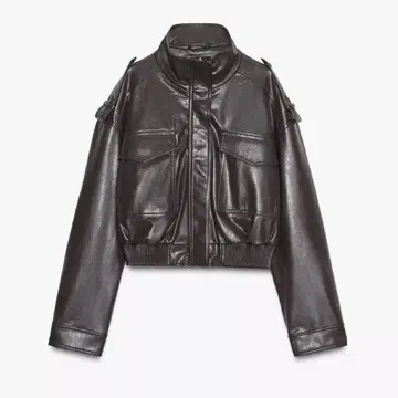 숏 페이크 레더 자켓