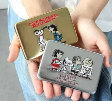 스누피 멀티 컴팩트 거울 케이스 실버