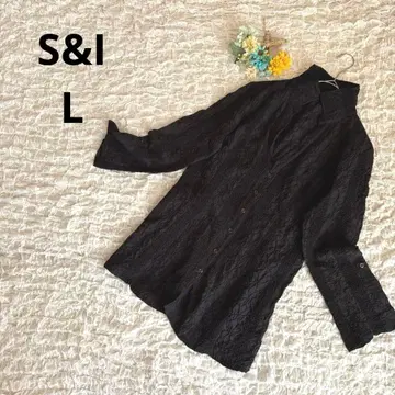 S&I 퀼팅 셔츠 축구지 입체감 스탠드 카라 블랙 L