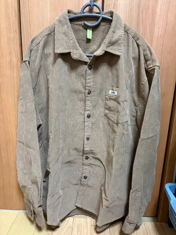 브라운 코듀로이 버튼업 셔츠 구제 의류