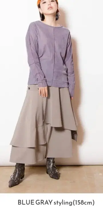 가격 인하했습니다. 오즈모시스 플로키 튤 멜로우 절개 긴팔 T셔츠