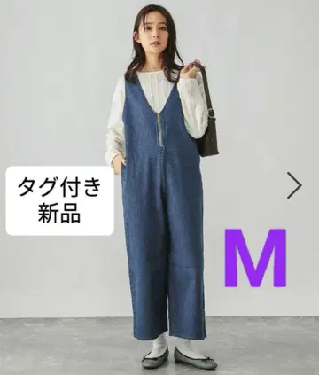 글로벌 워크 새상품 살로펫 팬츠 블루 데님 작은 키 택 포함