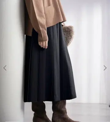 IENA 스트레치 플리츠 스커트 네이비 36
