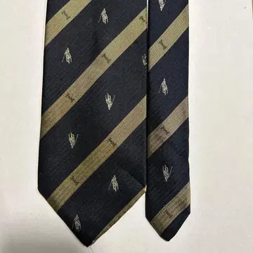 랄프 로렌 네이비 골드 스트라이프 넥타이