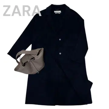 ZARA 자라 울 혼방 리버 코트 사이즈 M 네이비