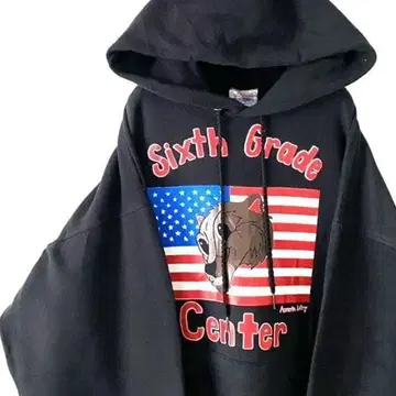 헤인즈 Sixth Grade 후드 맨투맨 L 블랙 블랙 구제 의류