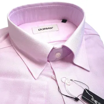 더반 반팔 셔츠 비즈니스 셔츠 Y셔츠 핑크 형태 안정 면 100% M