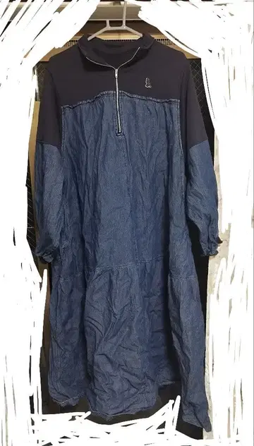 bouble name 데님 긴팔 원피스