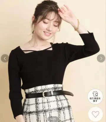 택 포함 미사용 새상품 아푸와이저 리셰 스퀘어넥 니트