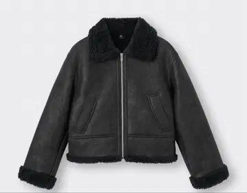 무스탕 터치 플라이트 자켓 XL 블랙