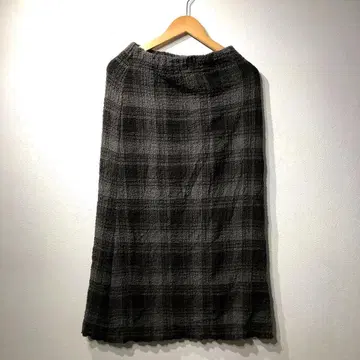 90s 빈티지 스커트 롱 스커트 체크 블랙 블랙