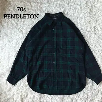 70s PENDLETON 플란넬 셔츠 블랙워치 USA제 L 사이즈