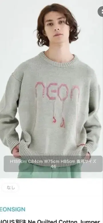 NEON SIGN STUDIOUS 별주 그레이 니트 맨투맨