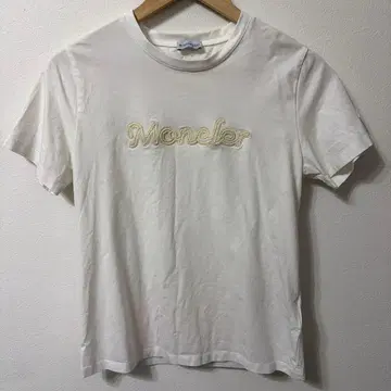 Moncler 자수 로고 화이트 T셔츠