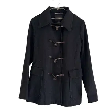 TOMORROWLAND 블랙 여성용 더플 코트 울 캐시미어 38