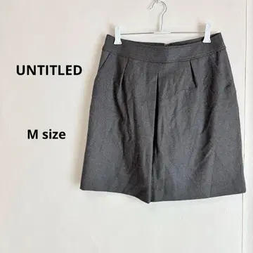 언타이틀 미니 스커트 M 그레이 울 혼방 턱