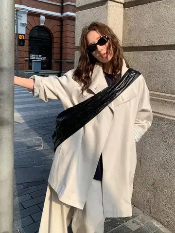 라이트 그레이 테일러드 자켓 벨트 포함