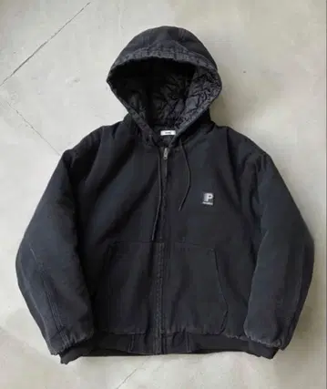 Penushuh 블랙 후드 부착 자켓