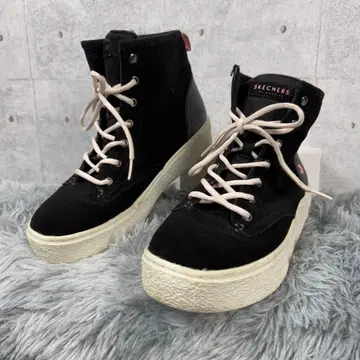 스케쳐스 통굽 하이컷 25 블랙 스웨이드