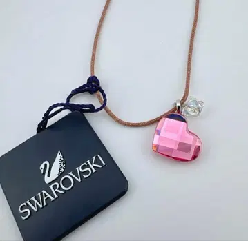 스와로브스키 하트&버터플라이 목걸이 핑크