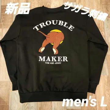 새상품 TOMandJERRY 톰과 제리 사가 자수 맨투맨 트레이닝복