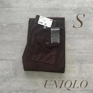 유니클로 저지 배럴 레그 팬츠 브라운