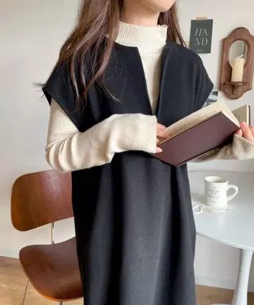 새상품 카프탄 스타일 사이드 슬릿 압축 니트 롱 기장 원피스