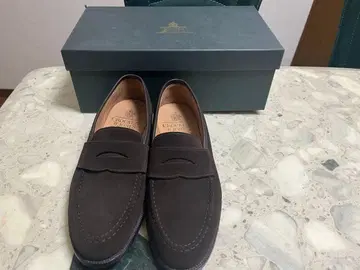 Crockett & Jones 브라운 가죽 로퍼 E 5 1/2