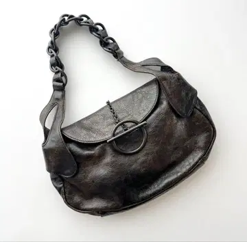 가죽 숄더백 블랙