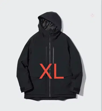 UNIQLO 유니클로 하이브리드 다운 후드티 (3D 컷) XL 블랙