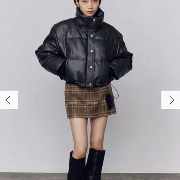 숏 기장 블랙 다운 자켓 F 사이즈