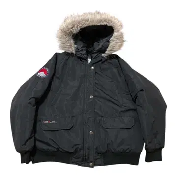 하자품 블랙 퍼 후드 자켓 다운 겨울 의류 남성용 방한 새상품급